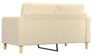 Sofa, 2-osobowa kremowa, 140 cm, tapicerowana tkaninÄ