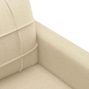 Sofa, 2-osobowa kremowa, 140 cm, tapicerowana tkaninÄ