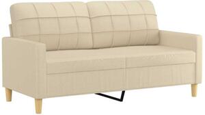 Sofa, 2-osobowa kremowa, 140 cm, tapicerowana tkaninÄ