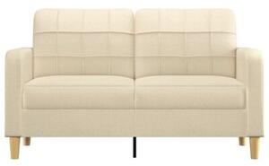 Sofa, 2-osobowa kremowa, 140 cm, tapicerowana tkaninÄ