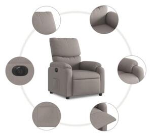Elektryczny fotel rozkÅadany, kolor taupe, obity tkaninÄ