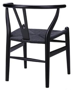 King Home Krzesło Wishbone Kuchnia/Jadalnia/Salon Klasyczny/Minimalistyczny Czarny