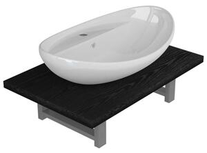 Dwuczęściowy zestaw mebli do łazienki, ceramiczny, czarny