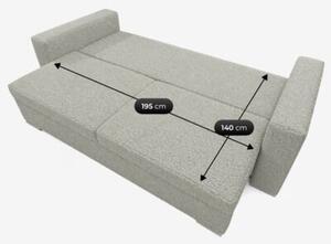 Sofa Rozkładana Kanapa z Funkcją Spania Dwuosobowa Do Salonu Szara DRAVOS