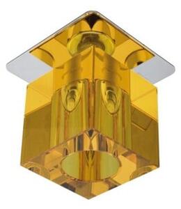 Oprawa sufitowa chromowana kwadratowa klosz kryształ pomarańczowy 1xG4 20W SK-18 Candellux