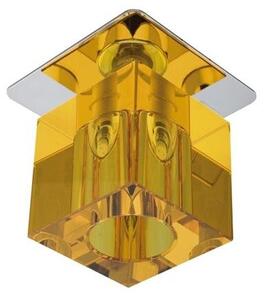 Oprawa sufitowa chromowana kwadratowa klosz kryształ pomarańczowy 1xG4 20W SK-18 Candellux