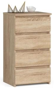 Szafka do sypialni, STILO, 4 szuflady, 40x35x74 cm, dąb sonoma, mat | TYLETEGOTU