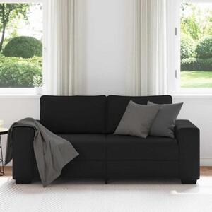 Sofa 2-osobowa, czarna, 180x77x82 cm, tapicerowana tkaninÄ