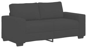 Sofa 2-osobowa, czarna, 180x77x82 cm, tapicerowana tkaninÄ