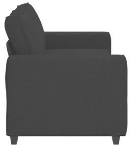 Sofa 2-osobowa, czarna, 180x77x82 cm, tapicerowana tkaninÄ