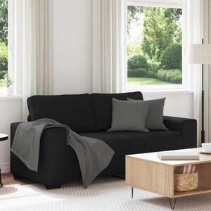 Sofa 2-osobowa, czarna, 180x77x82 cm, tapicerowana tkaninÄ