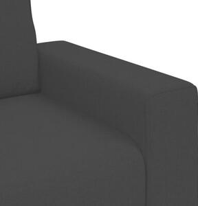 Sofa 2-osobowa, czarna, 180x77x82 cm, tapicerowana tkaninÄ