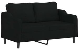 Sofa 2-osobowa, czarna, 140 cm, tapicerowana tkaninÄ