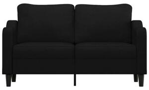 Sofa 2-osobowa, czarna, 140 cm, tapicerowana tkaninÄ