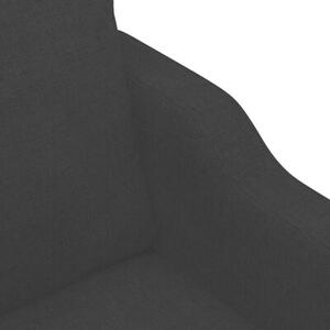 Sofa 3-osobowa, czarna, 180 cm, tapicerowana tkaninÄ