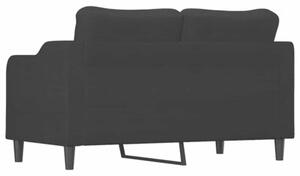 Sofa 2-osobowa, czarna, 140 cm, tapicerowana tkaninÄ