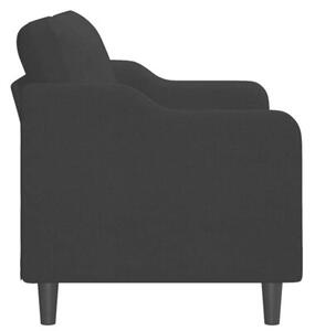 Sofa 2-osobowa, czarna, 140 cm, tapicerowana tkaninÄ