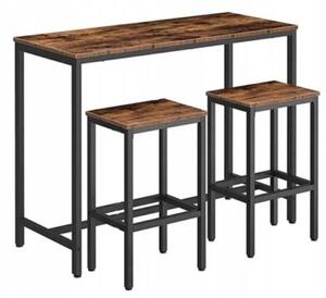 Zestaw barowy stół kuchenny+2 krzesła hoker modern industrialny loft 100 cm