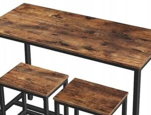 Zestaw barowy stół kuchenny+2 krzesła hoker modern industrialny loft 100 cm