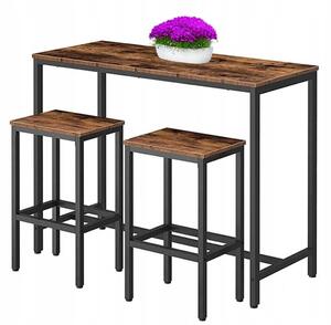 Zestaw barowy stół kuchenny+2 krzesła hoker modern industrialny loft 100 cm