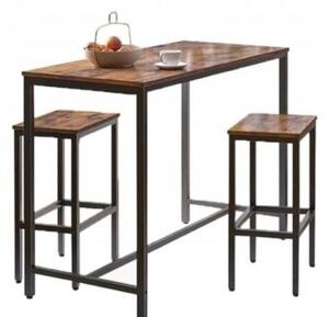 Zestaw barowy stół kuchenny+2 krzesła hoker modern industrialny loft 100 cm