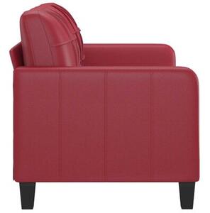 Sofa, 2-osobowa winna czerwieÅ, 140 cm, sztuczna skÃ³ra