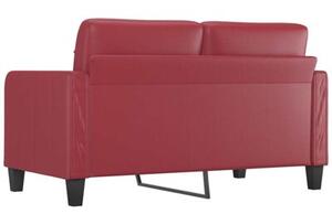 Sofa, 2-osobowa winna czerwieÅ, 140 cm, sztuczna skÃ³ra