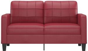 Sofa, 2-osobowa winna czerwieÅ, 140 cm, sztuczna skÃ³ra