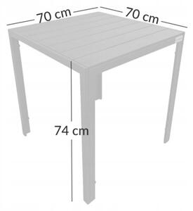 Zestaw mebli ogrodowych balkon stół Allen-ST 70x70C + 4x krzesło KP104-2 czarne