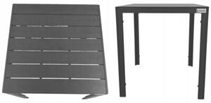 Zestaw mebli ogrodowych balkon stół Allen-ST 70x70C + 4x krzesło KP104-2 czarne