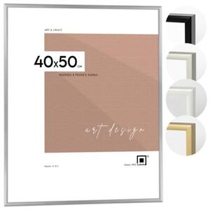 Ramka na zdjęcia 40x50 cm aluminiowa ramka srebrna do zdjęć 50x40 cm LUCA®