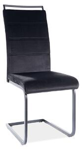Krzesło na czarnych płozach H441 Velvet Signal