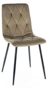 Aksamitne krzesło Tom Velvet Signal z ozdobnym pikowaniem