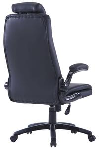 Krzesło obrotowe z czarnej sztucznej skóry, regulowane