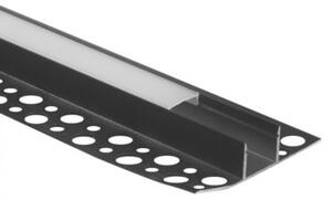 Profil do taśm LED GN01 natynkowy czarny + klosz mrożony 1m Ecolight