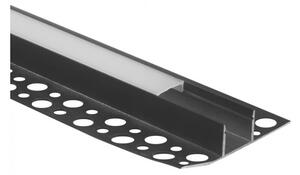 Profil do taśm LED GN01 natynkowy czarny + klosz mrożony 1m Ecolight