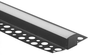 Profil do taśm LED GN01 natynkowy czarny + klosz mrożony 1m Ecolight