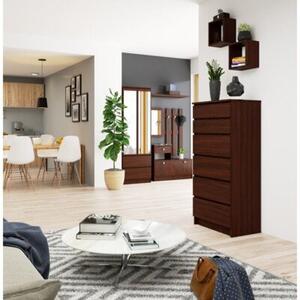 Komoda do sypialni, pokoju, 6 szuflad, STILO, 60x40x130 cm, wenge, mat | TYLETEGOTU