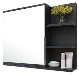 Szafka łazienkowa z lustrem i półkami Better Home 60x50x14 cm Czarny mat