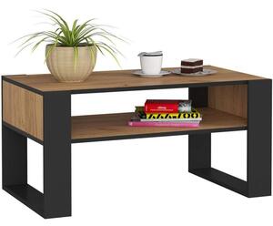 Stolik kawowy, ława, NERO, 92x53x45 cm, dąb craft, czarny, mat | TYLETEGOTU