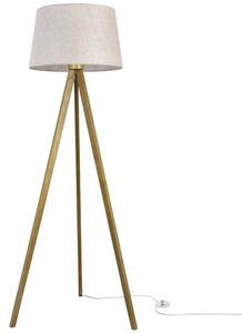 Lampa podłogowa trójnóg dębowy Light Home LH Len 1xE27 44cm L01 abażur stożek jasny beżowy
