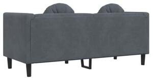 Sofa 2-osobowa z poduszkami, ciemnoszara, aksamit
