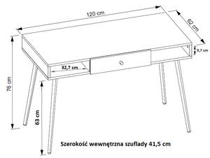 Białe skandynawskie biurko z szufladą - Elara 3X
