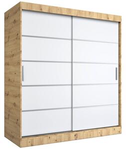 Szafa przesuwna dąb artisan + biały 180 cm E9-G29