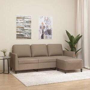 Sofa 3-osobowa z podnÃ³Å¼kiem, cappuccino, 180 cm, sztuczna skÃ³ra