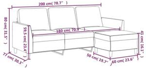 Sofa 3-osobowa z podnÃ³Å¼kiem, kremowa, 180 cm, sztuczna skÃ³ra