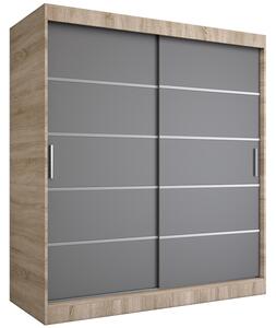 Szafa przesuwna dąb sonoma + antracyt 180 cm N0-N21