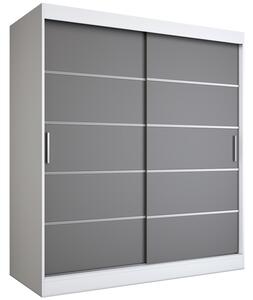 Szafa przesuwna biały + antracyt 180 cm M4-A32