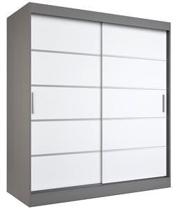 Szafa przesuwna antracyt + biały 180 cm K1-F53