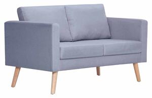 Sofa 2-osobowa, materiaÅowa, jasnoszara